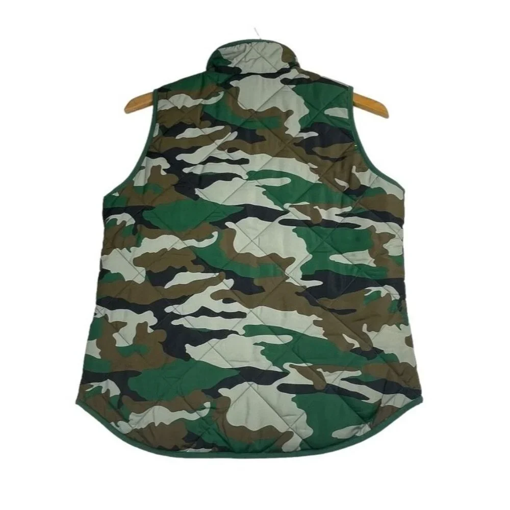 J. Crew Mercantile  Camo/Excursion Printed Quilted Vest Size Small Green